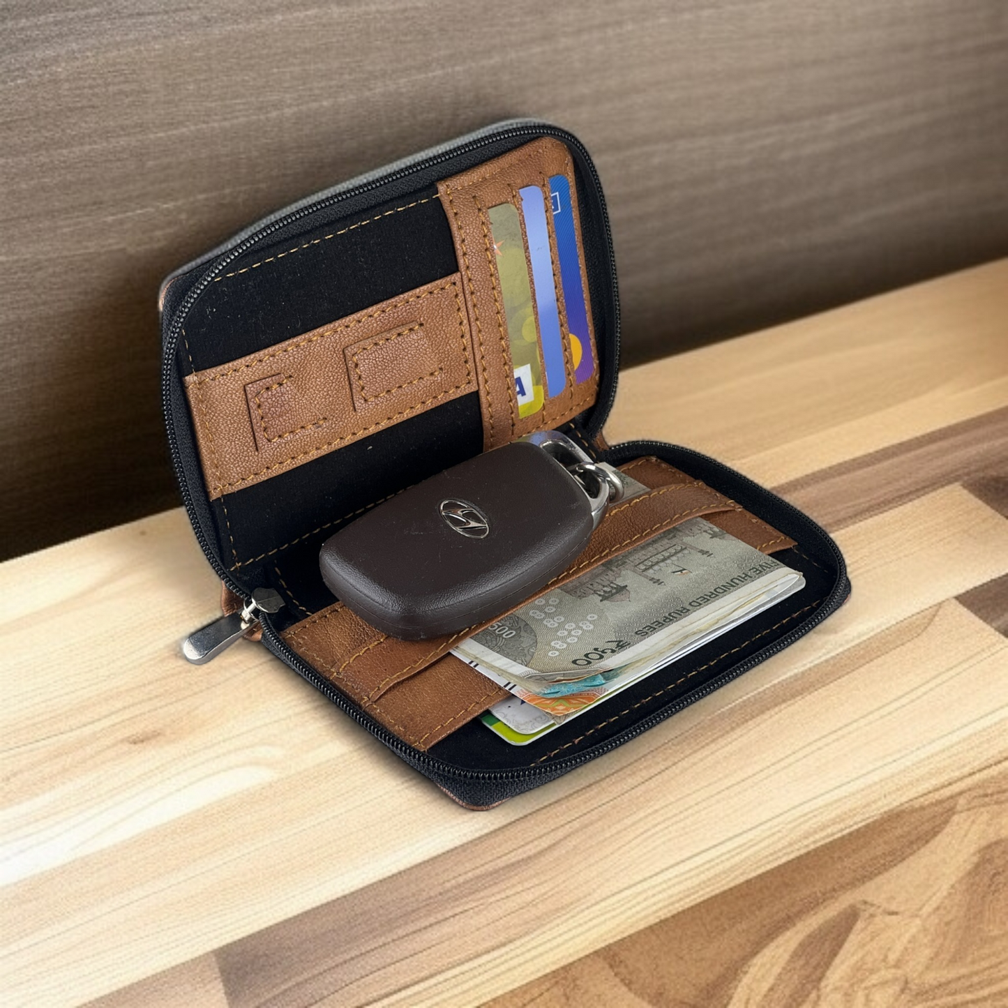 FlexiKey Compact Wallet – Slim Organizer for Cards, Cash & Keys