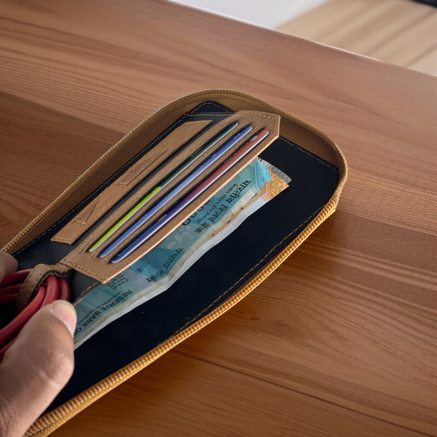 VoyageMate Wallet | Travel-Friendly Leather Organizer with Elastic Strap