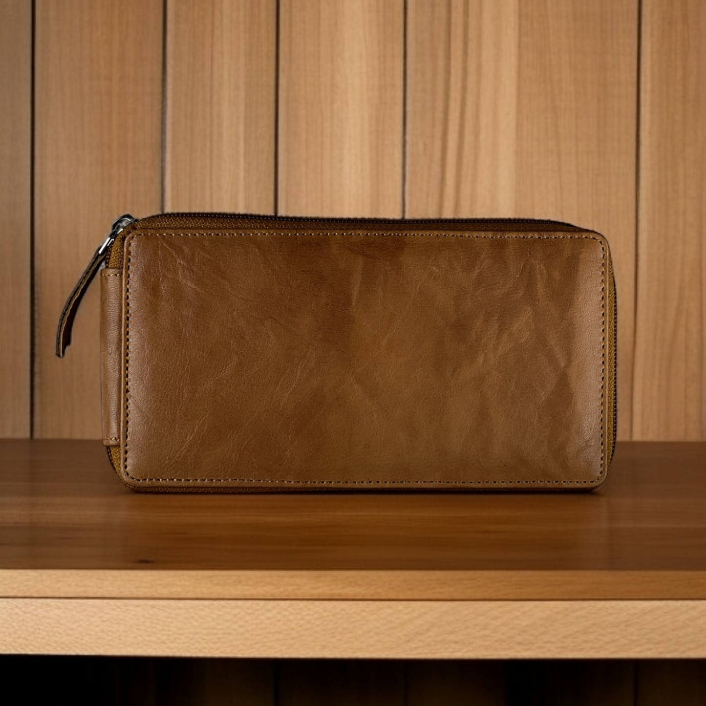 VoyageMate Wallet | Travel-Friendly Leather Organizer with Elastic Strap