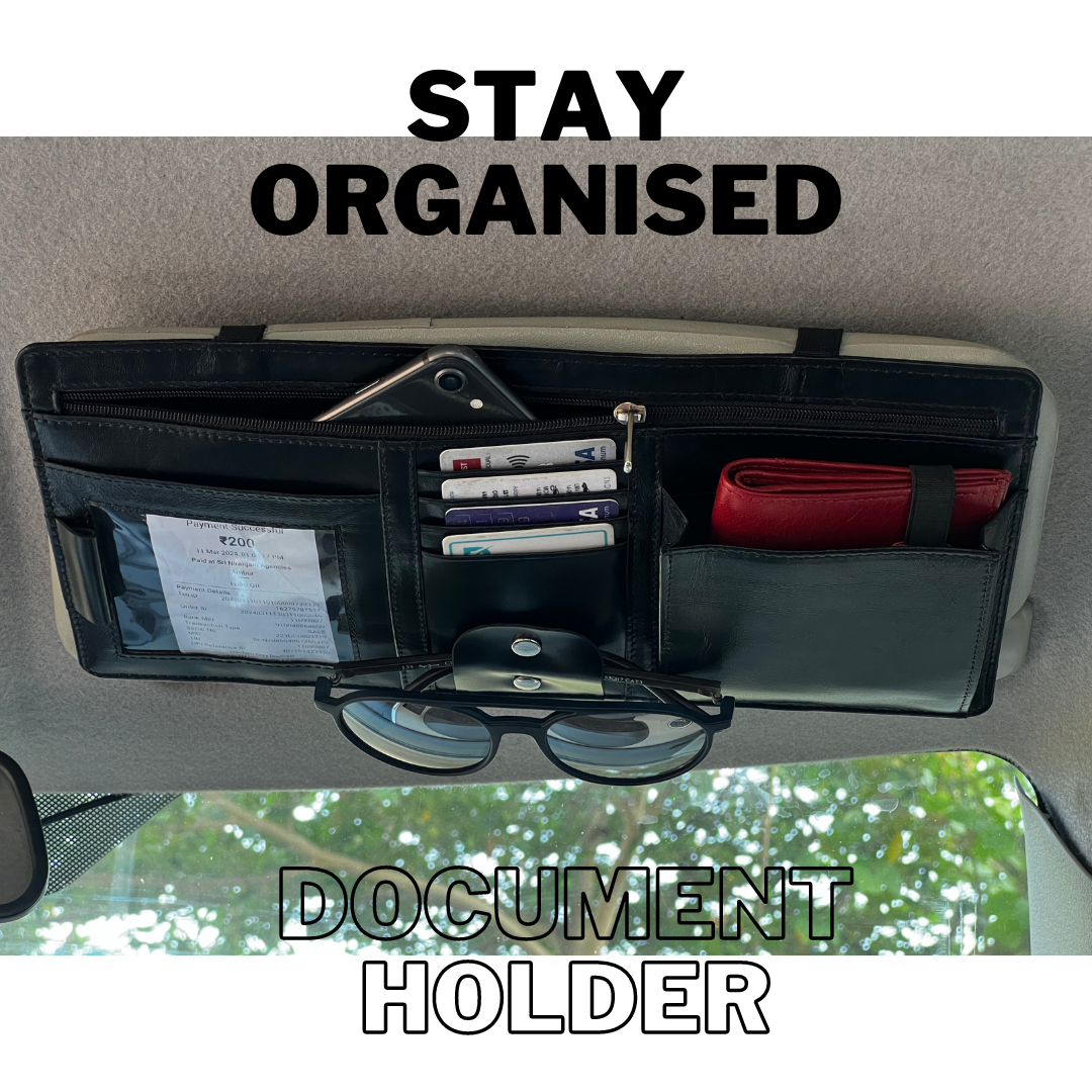 Premium Leather Car Organiser Kit: Fits All Cars