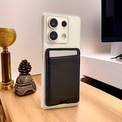 Stick-On Mobile Genuine Leather Cardholder
