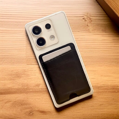 Stick-On Mobile Genuine Leather Cardholder