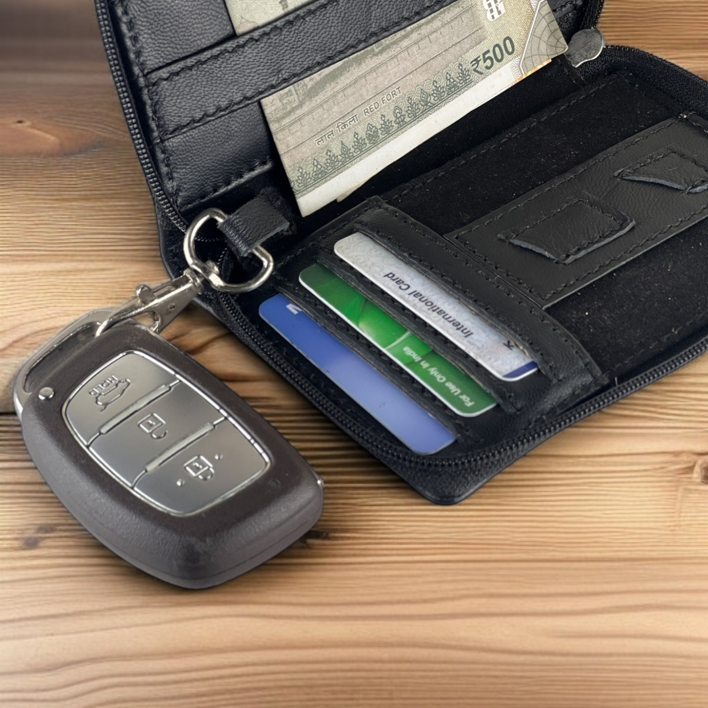 FlexiKey Compact Wallet – Slim Organizer for Cards, Cash & Keys