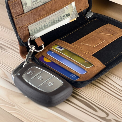 FlexiKey Compact Wallet – Slim Organizer for Cards, Cash & Keys