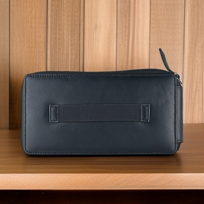 VoyageMate Wallet | Travel-Friendly Leather Organizer with Elastic Strap