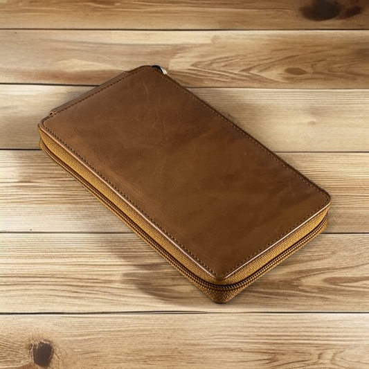 VoyageMate Wallet | Travel-Friendly Leather Organizer with Elastic Strap
