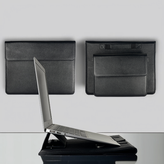 Versa Leather Laptop Sleeve — With Stand & Modular Storage
